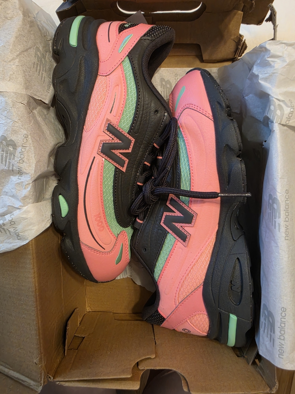 New Balance Kids' Black and Coral Athletic Sneakers